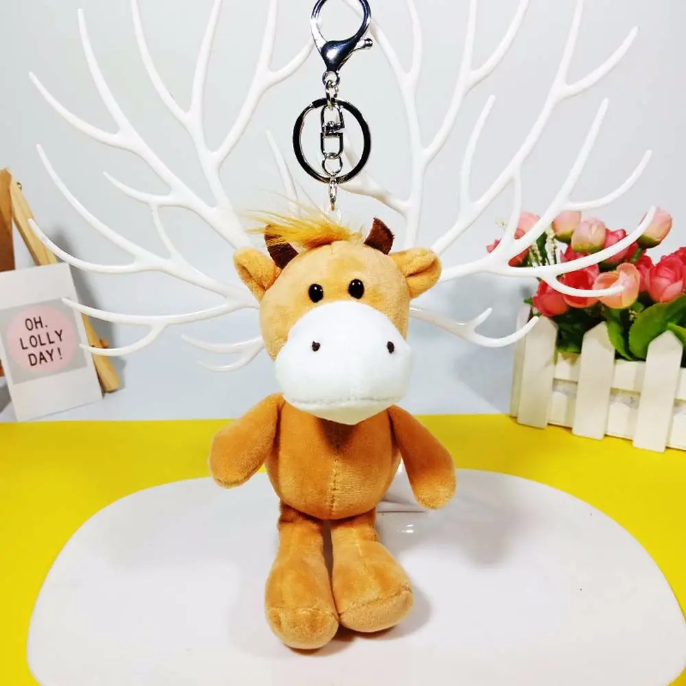 Cute Cattle Bag Pendant Giraffe Key Ring Ornament Key Chain Plush Keychain Plush Dolls Animal Plush Toy Stuffed Toys