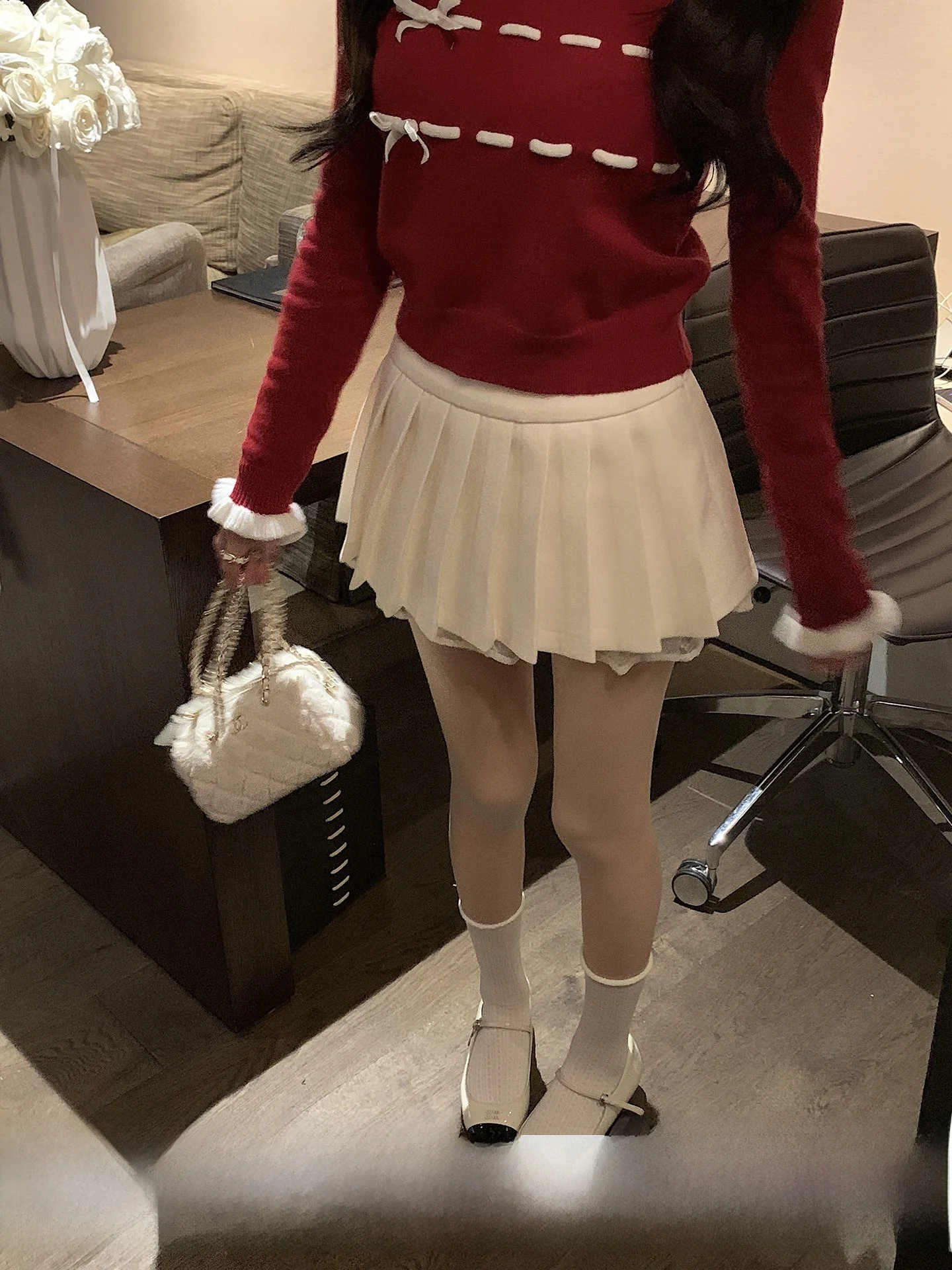 

Белая кружевная плиссированная короткая юбка с вставками, женская, облегающая, зимняя, с высокой талией, повседневная, для ежедневной носки