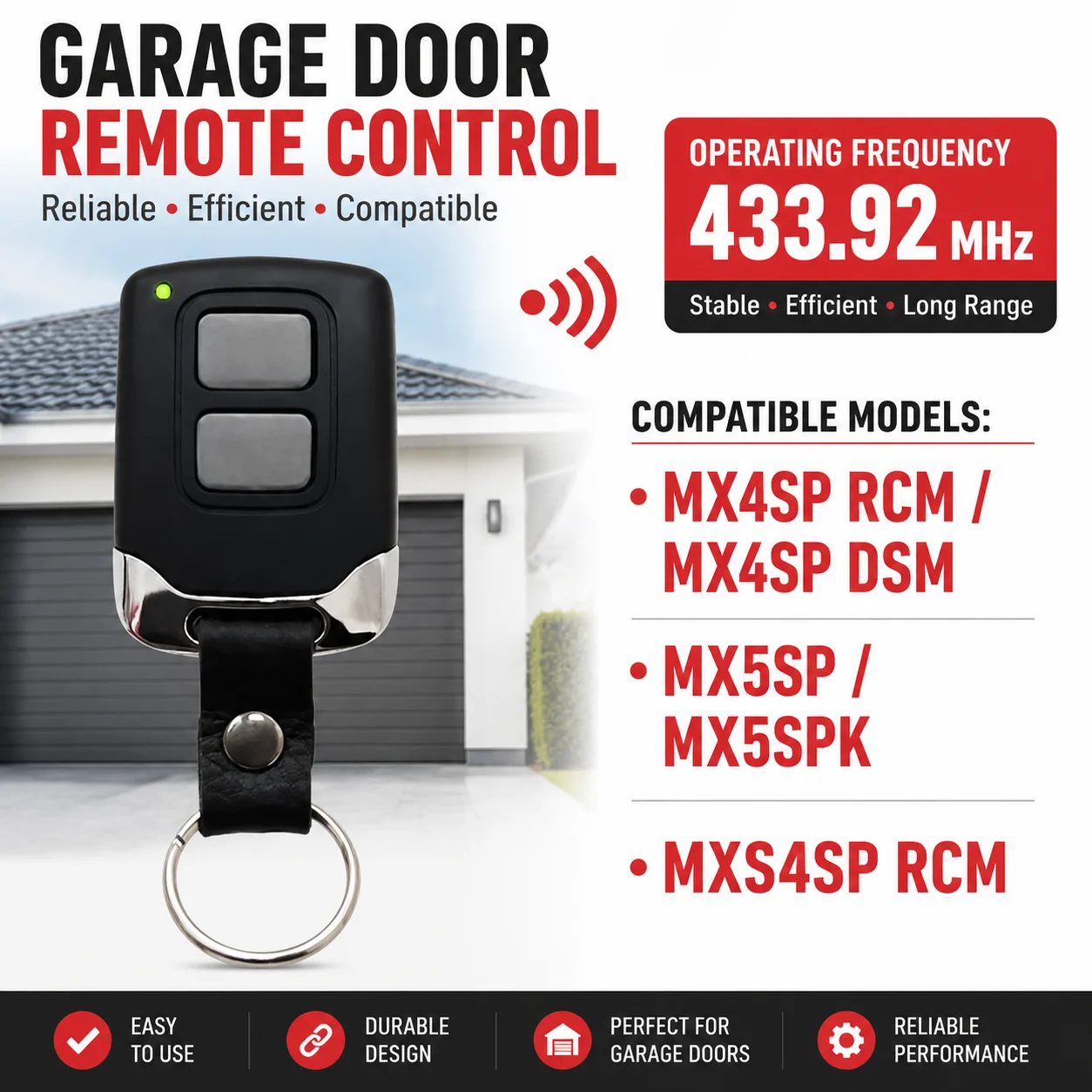 For MOTORLINE MX5SP FALK RCM MX4SP DSM MXS4SP RCM Electric Gate Remote Control Key 433.92MHz Garage Door Remote Opener