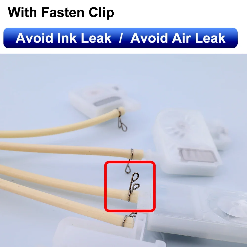 ท่อหมึกซิลิโคนแบบยืดหยุ่น 1 เมตร 6 เส้น วัสดุทนการกัดกร่อน พร้อมคลิปยึด ป้องกันการรั่วไหลของหมึก/อากาศ