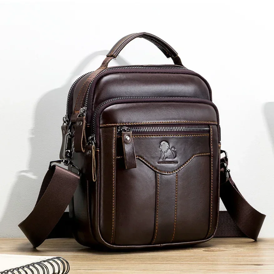 New Handbag Men\'s Bag Genuine Leather Shoulder Bag Husband luxury design messenger bag crossbody bags for men