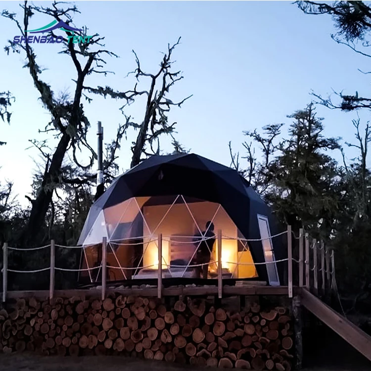 Large Outdoor Glamping Waterproof Geodesic Garden Igloo Hotel Geodesic Dome Tents House for Sale