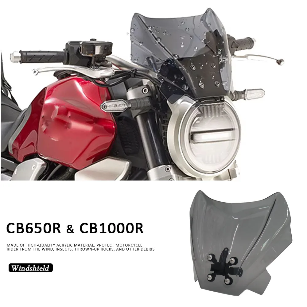 

2019 2020 CB 650 1000 R Accessories Windscreen Windshield Wind Deflector with Bracket For Honda CB1000R 2018 - 2020 NEW CB650R