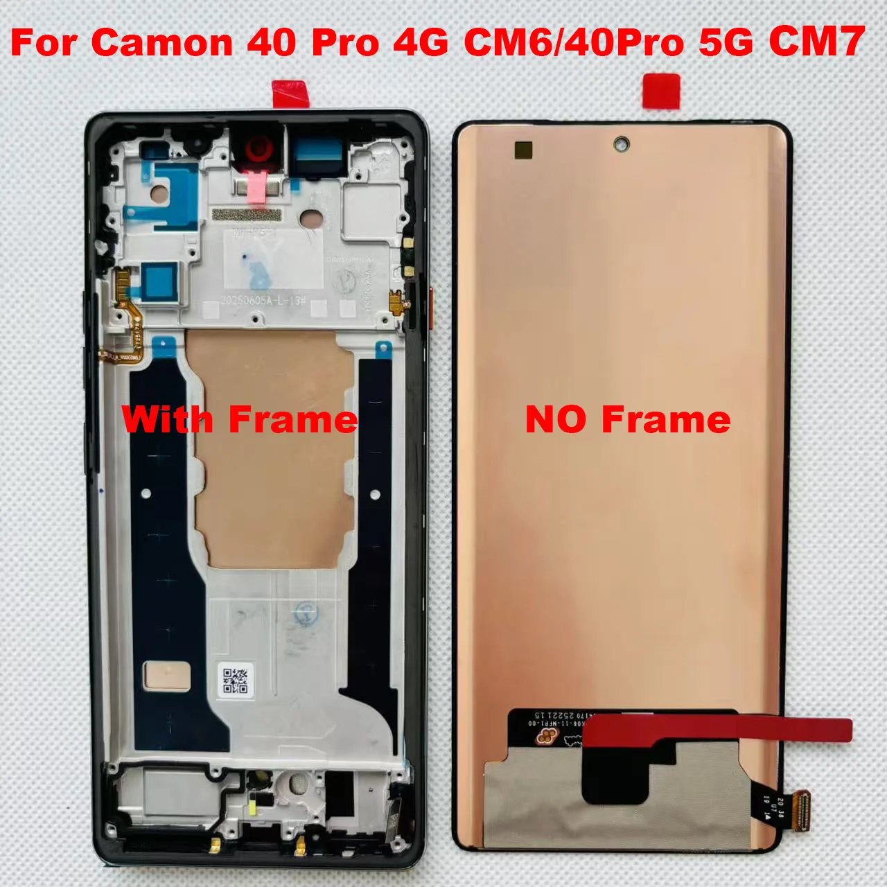 Amoled Originale Per Tecno Camon 40 Pro 4G CM6/ 40Pro 5G CM7 Schermo Lcd Per Camon40 4G CM5/40 Premier 5G CM8 Telaio