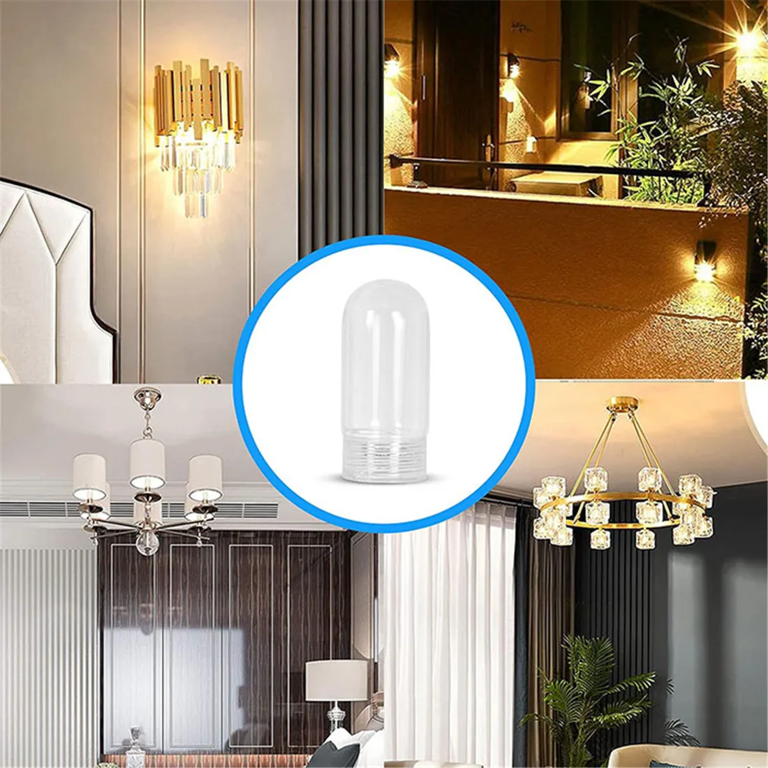 Tubular G9 Clear Glass Cover Threaded Neck Lamp Shade Replacement Sturdy Glass Protectant Tube Frost Cover for G9 Bulb