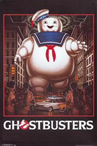 Ghostbusters Stay Puff Marshmallow Man Movie Tin Metal Sign