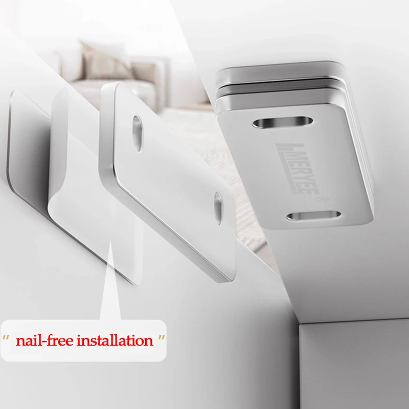 1pcs Strong Magnetic Catch for Cabinet Doors Self-Adhesive Wardrobe Closet Latch Stopper No Drilling Required