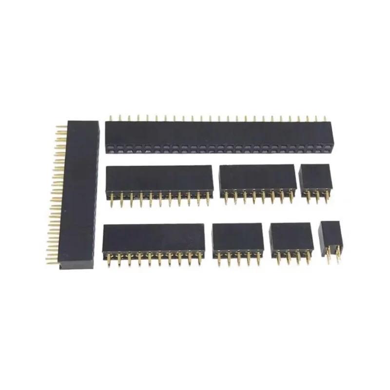 10Pcs 2.54mm 2x2/3/4/5/6/8/10/12/16/20/40 Pin Stright Female Double Row Pin Header Strip PCB Connector