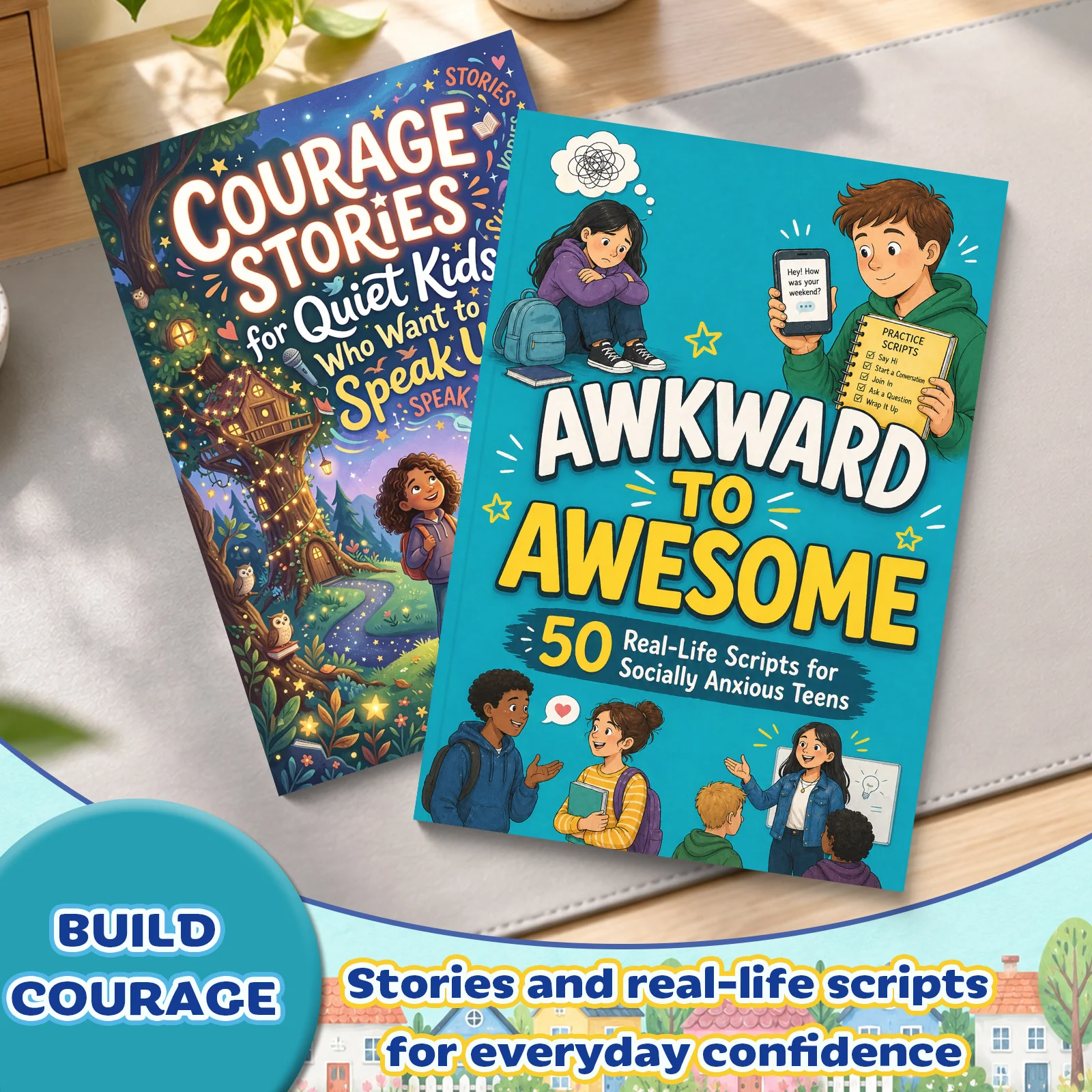 Quiet to Confident,  Social Growth Collection, Courage-Building Stories and 50 Real-Life Conversation Scripts for Better