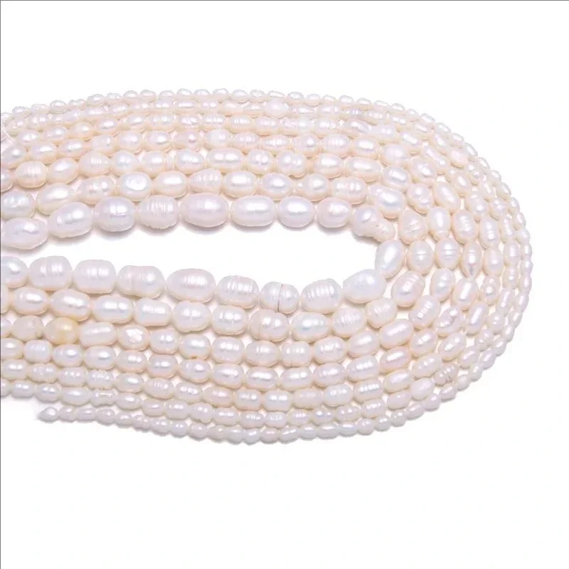 

Natural Freshwater Pearl Rice Shaped 2-9mm Loose Spacing Through-hole Bead Jewelry Making DIY Necklace Bracelet Accessories