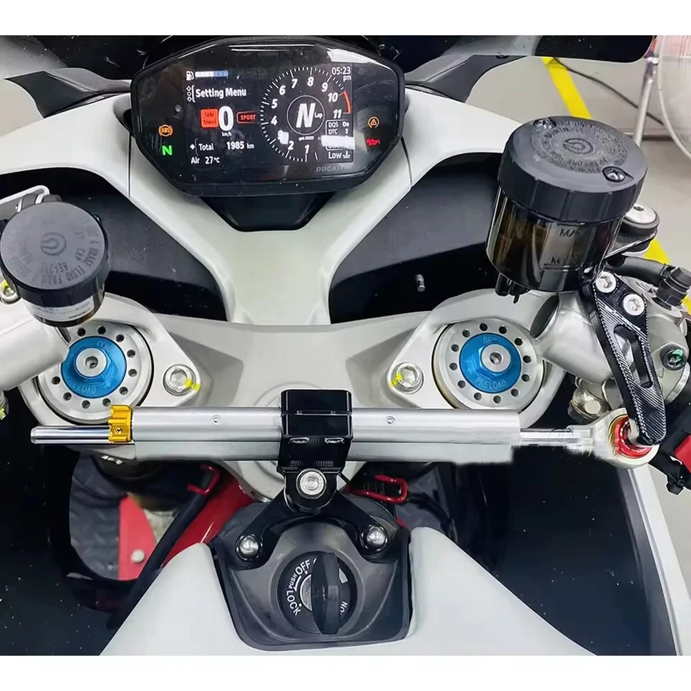 

Red and Black Steering Stabilize Damper Bracket Mount Motorcycle Accessories For Ducati SuperSport 950 Supersport 939 2018-