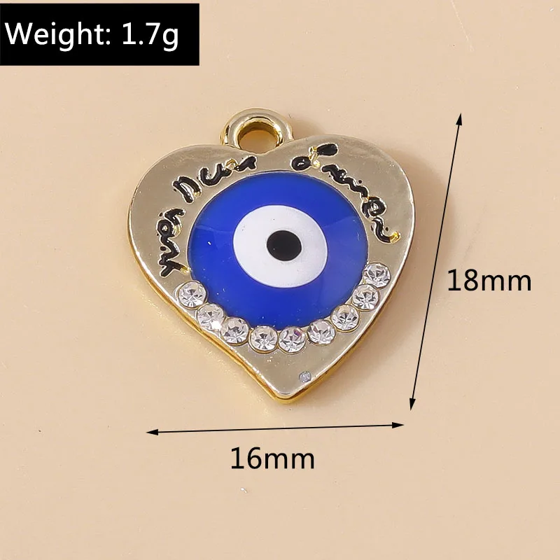 10 stücke Kristall Hamsa Hand bösen Blick Charms türkischen glücklichen blauen Auge Charm Anhänger Anschlüsse für Armband Ohrring Halskette Schmuck – Detail 14