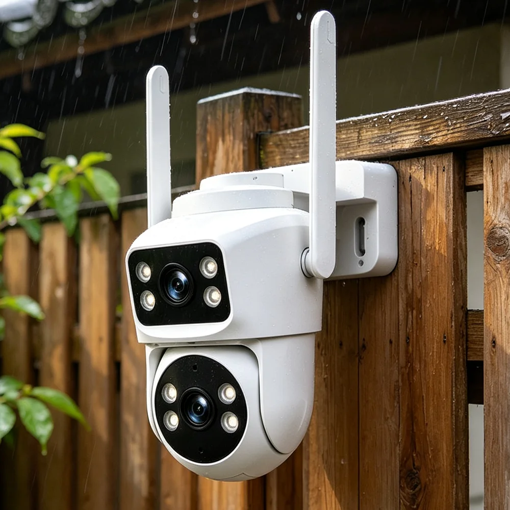 2MP+2MP Dual Lens Security Camera Outdoor WiFi PTZ IP Camera AI Human Detect Auto Tracking Wireless CCTV Camera CamHipro app