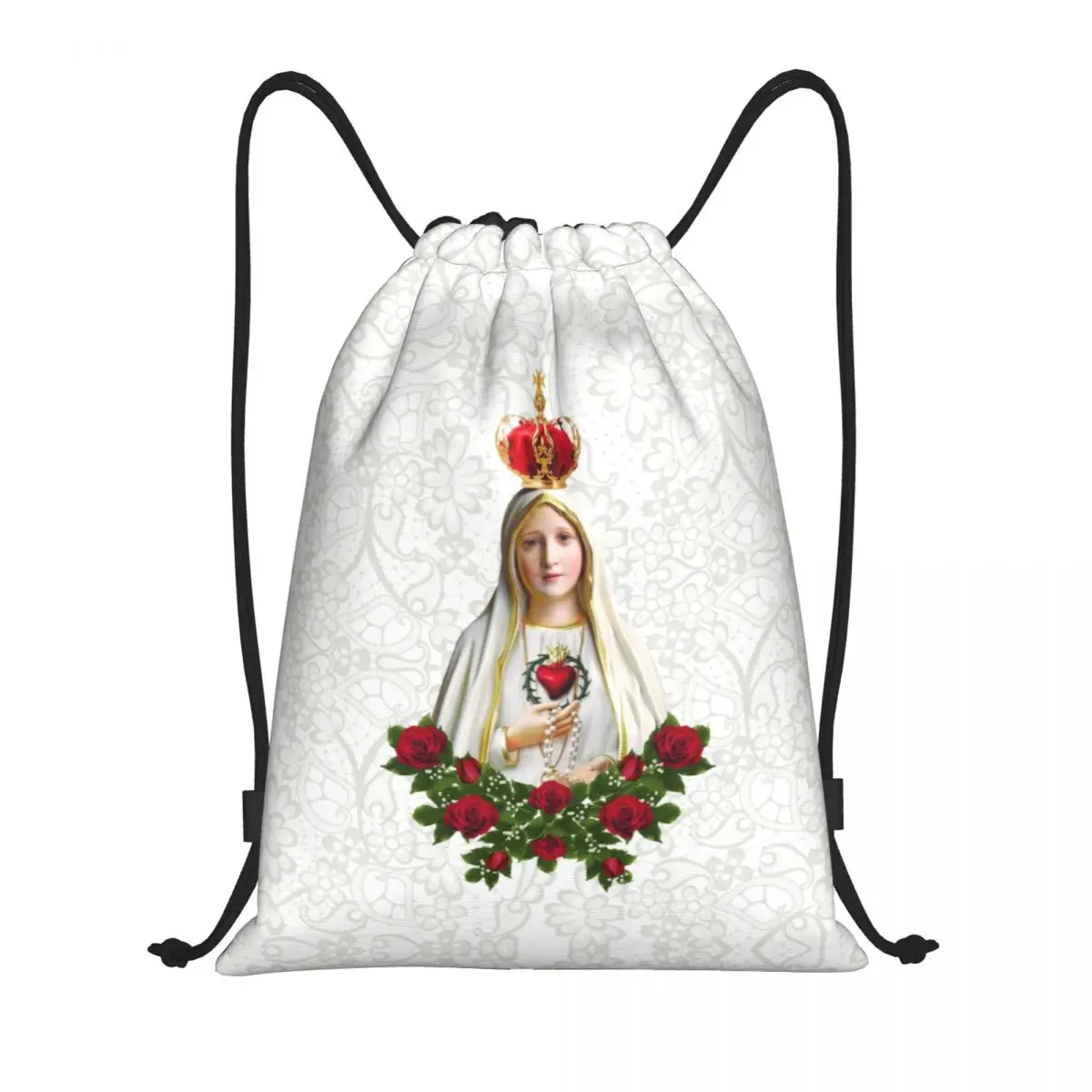

Изготовленная на заказ сумка Богоматери Фатимы Девы Марии на шнурке, портативный спортивный рюкзак для спортзала, Португалия, четки, католические тренировочные рюкзаки