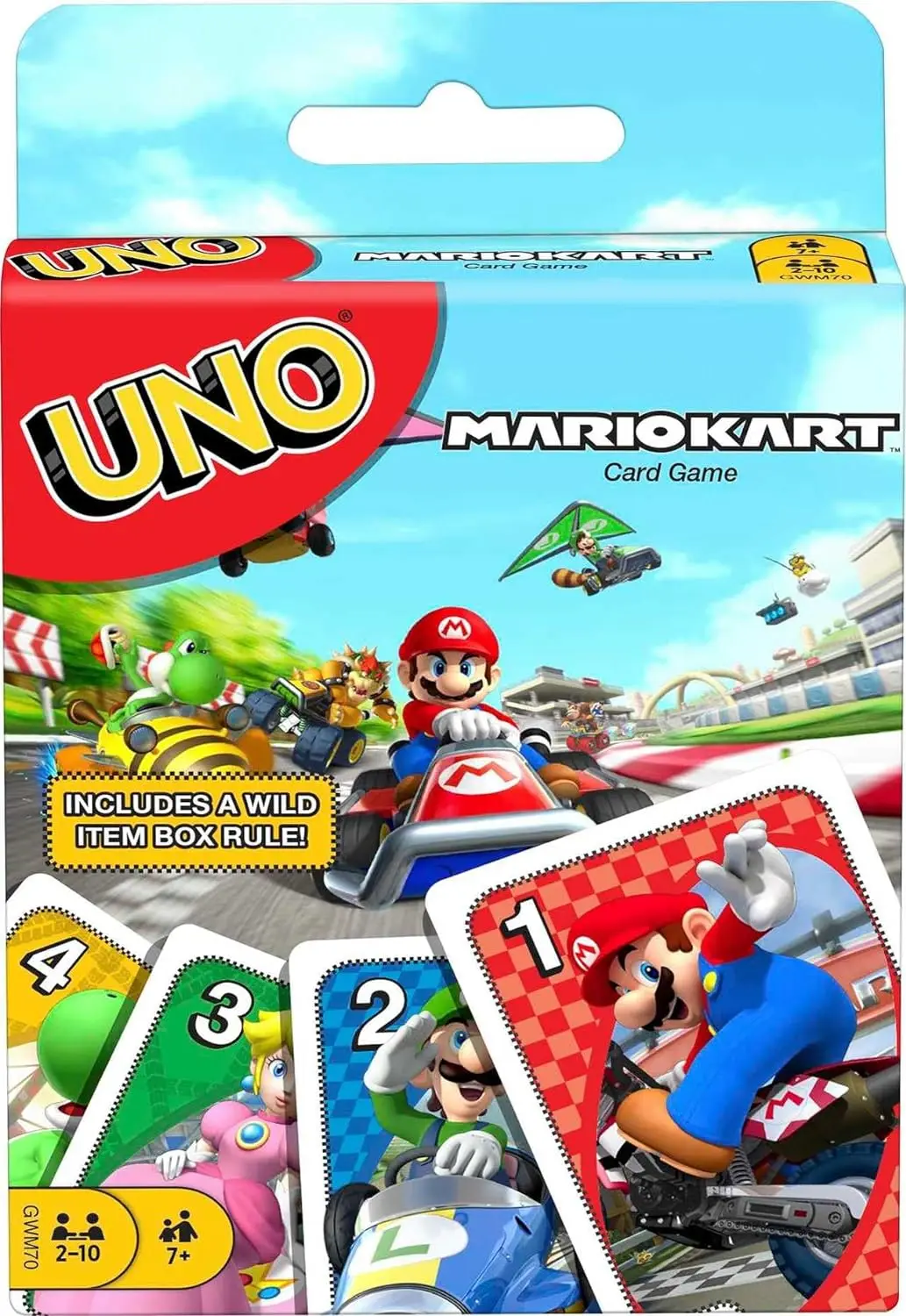 UNO Mario Kart-Kartenspiel mit 112 Karten und Anleitung für Spieler ab 7 Jahren, für Kinder, Familie und Erwachsene