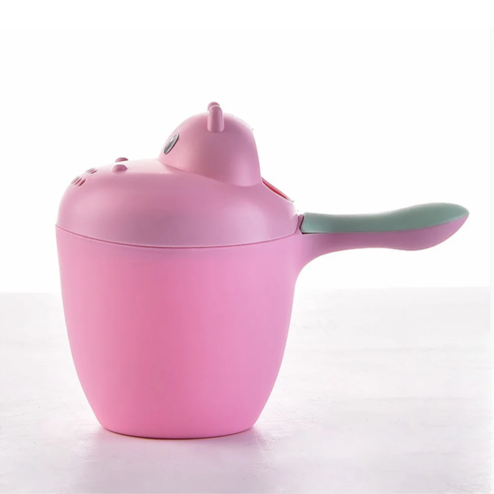 

Baby Shampoo Cup Cartoon Hippo Pink Baby Bath Shower Cap Easy to Use Protect Eyes Fun for Kids Birthday Gift Bath Water Bailer