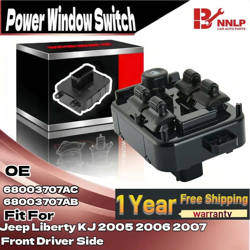 

Для черного переднего переключателя стеклоподъемника со стороны водителя для Jeep Liberty KJ 2005 2006 2007 56054002AA