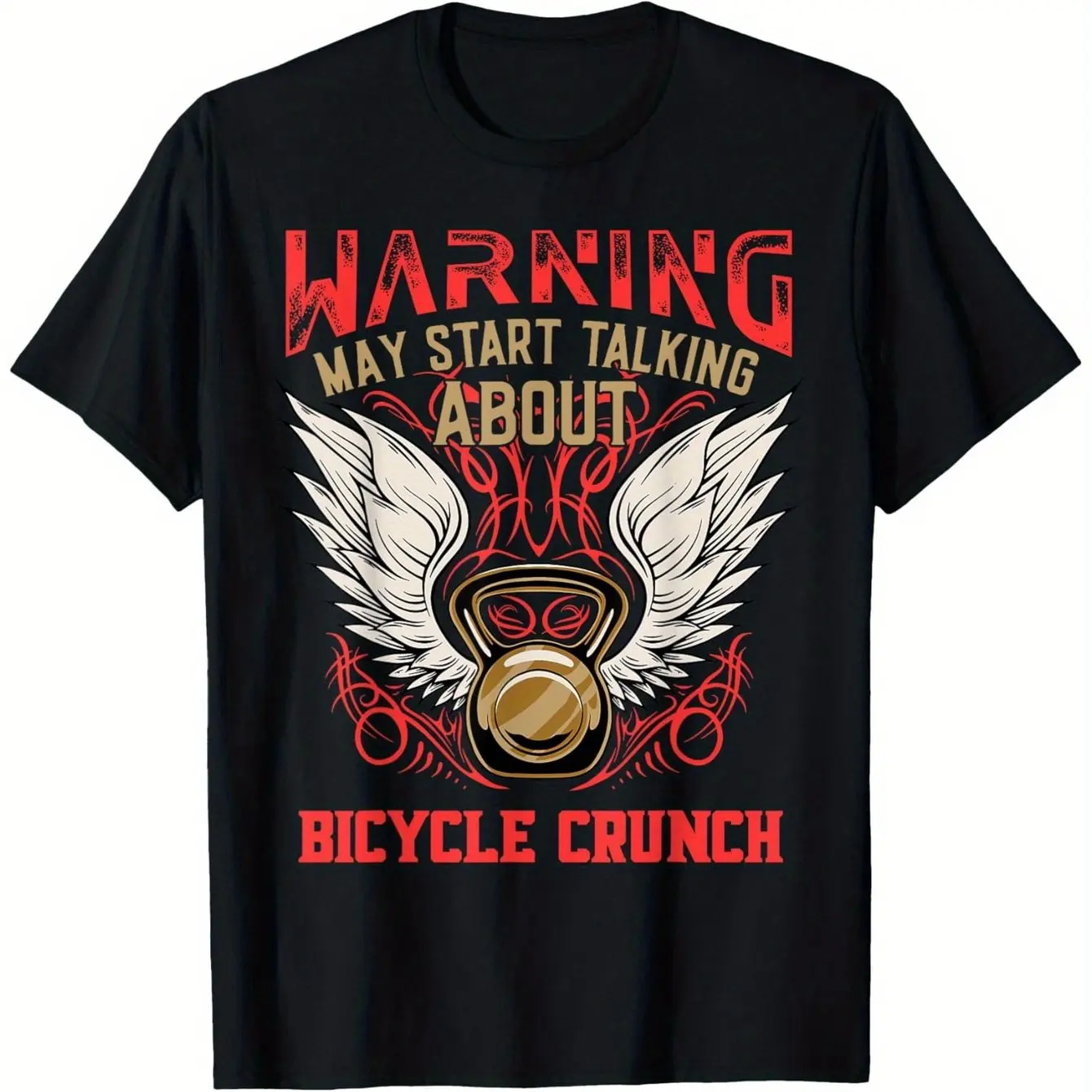 

Bicycle Crunch Fun Workout Humor Gym Fitness Health T-shirt Light and Breathable for Summer Casual Wear 100% Cotton