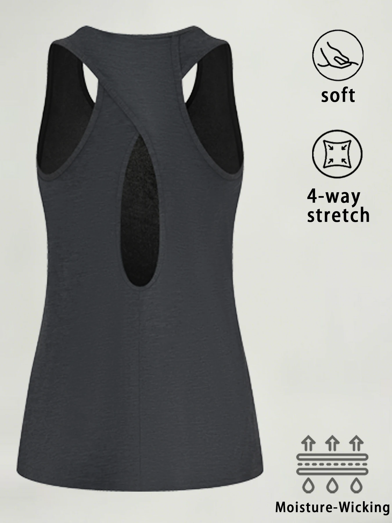 Super Soft Cross Backless Workout Tops for Women Racerback Tank Tops Open Back Running Muscle Tank Yoga Shirts