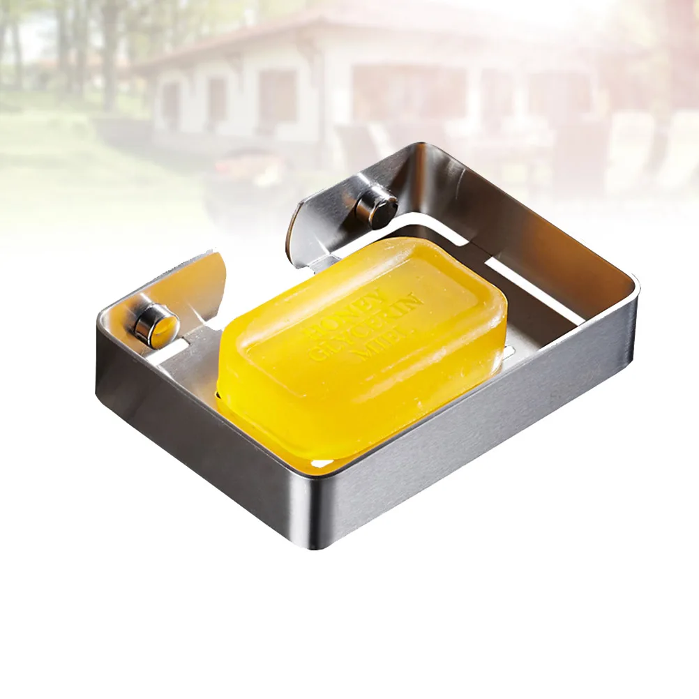 

Stainless Steel Soap Holder Thickened Detachable Soap Dish Drain Rack For Bathroom Kitchen Guest Room Silver