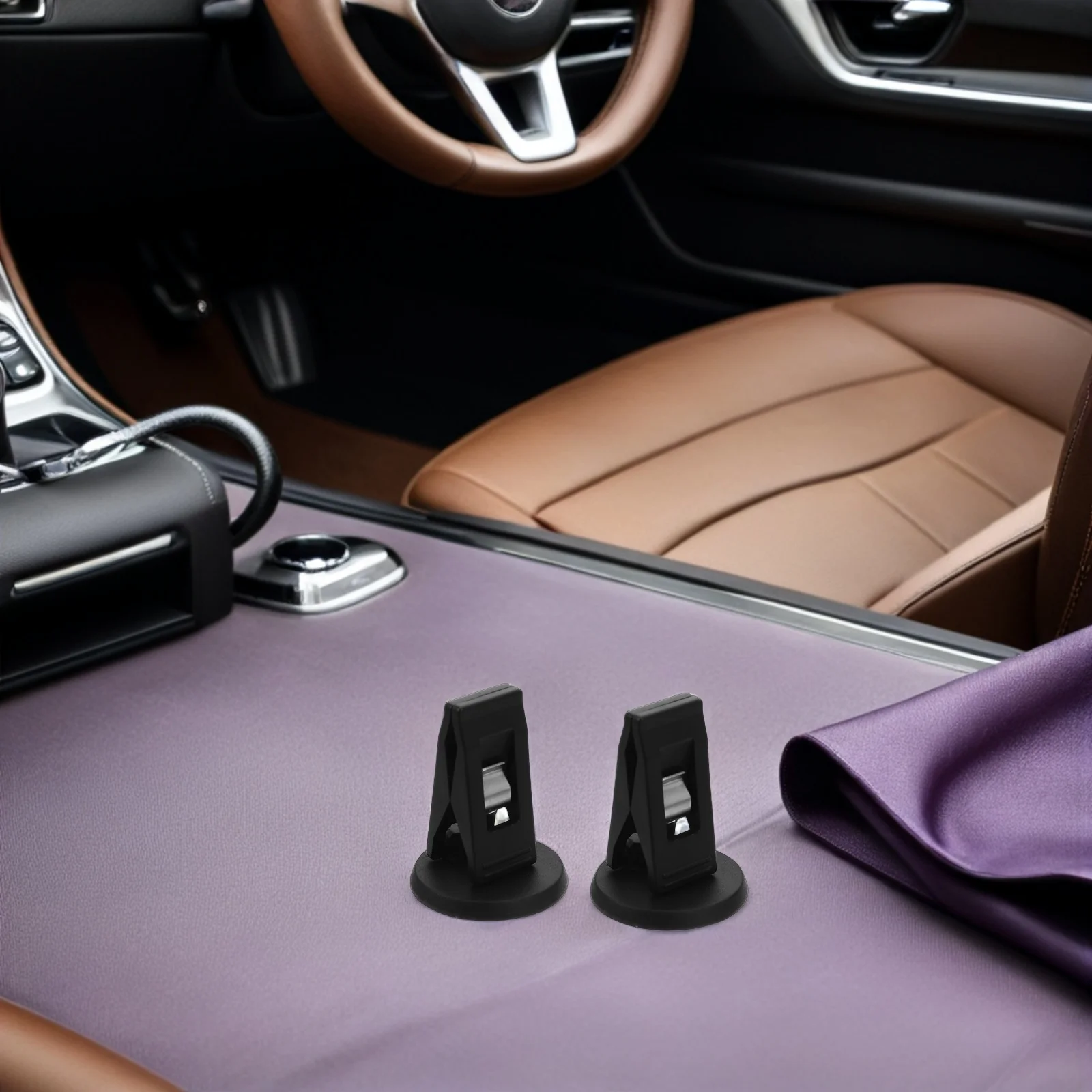 2 Pcs Multifunction Card Holder Vehicle-mounted Access Control Ticket Clip Bill Folder