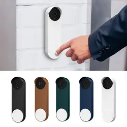 Funda protectora de silicona para Google Nest, timbre con cámara, resistente a la intemperie, impermeable, visión nocturna, cubierta de sílice