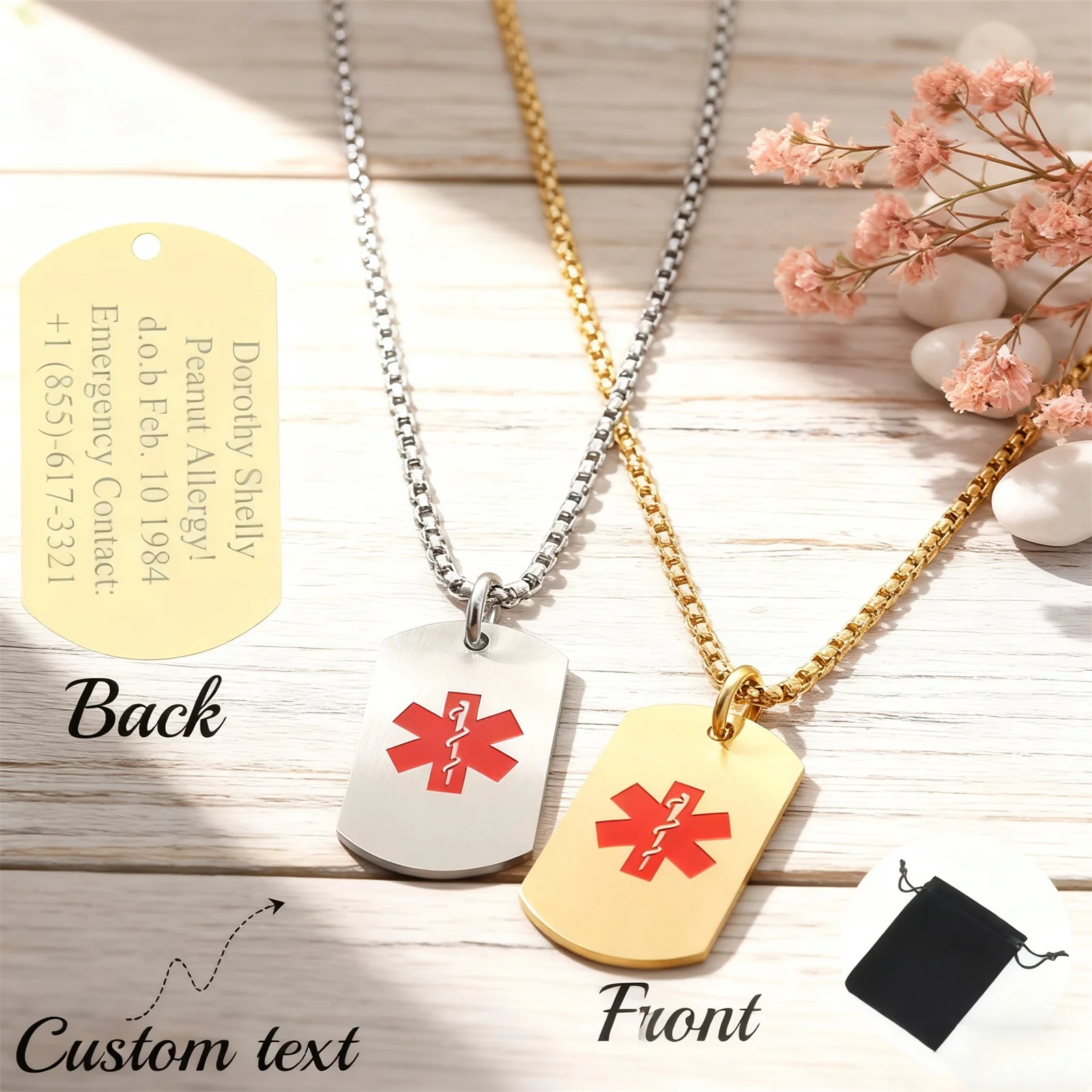 

Ожерелье с логотипом на Международный день медсестер с цитатами по индивидуальному заказу, персонализированное ожерелье из нержавеющей стали со звездой жизни, подарок