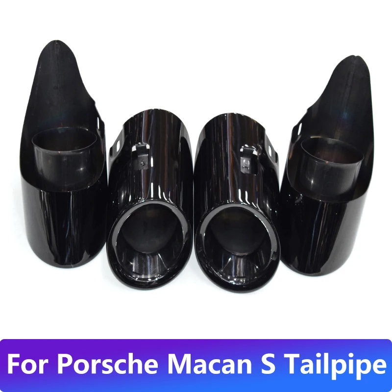 For 2014-2024 Porsche Macan S 2.9T 3.0T Exhaust Pipe Upgrade Black Stainless Steel Muffler Tip Nozzle Exhaust Head