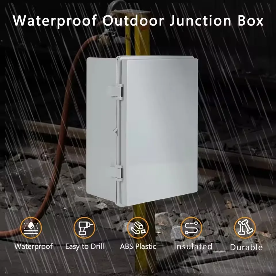 Weatherproof Junction Box Electricity Connections Box Project Gray/Transparent Cover Battery Compartment Electronic Enclosure