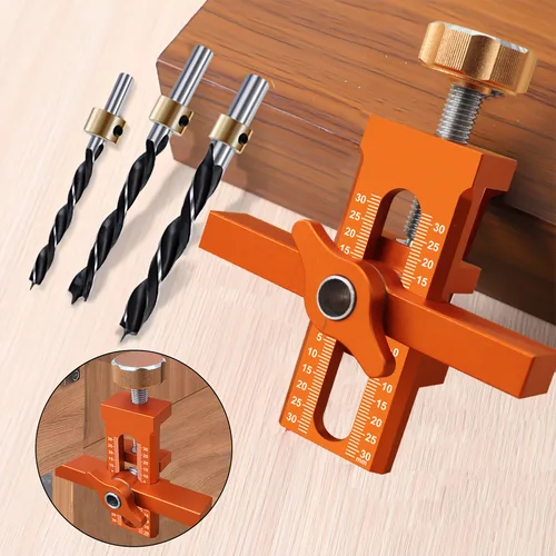 Imagen 2 del producto Abrazadera de instalación de puerta de gabinete 2 en 1 de aleación de aluminio ajustable: asistencia en el posicionamiento y la instalación de puertas de armario