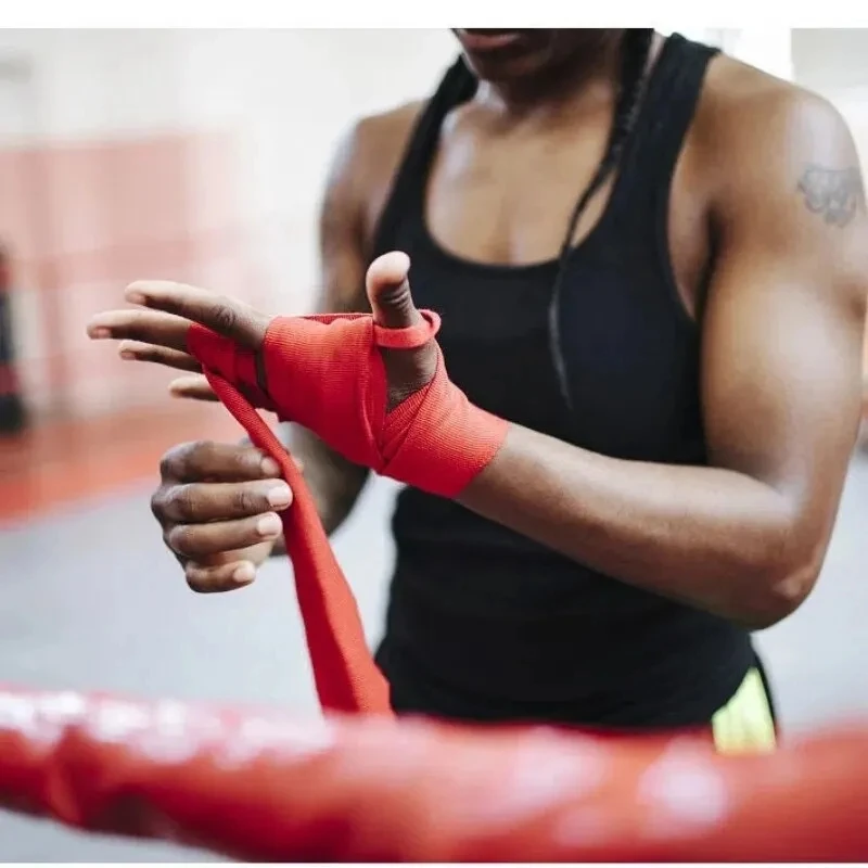 Atadura De Boxe De Algodão, Envoltórios De Pulso, Proteção Do Combate, Esporte, Kickboxing, Muay Thai, Envoltórios, Luvas De Treinamento, 2 Rolo