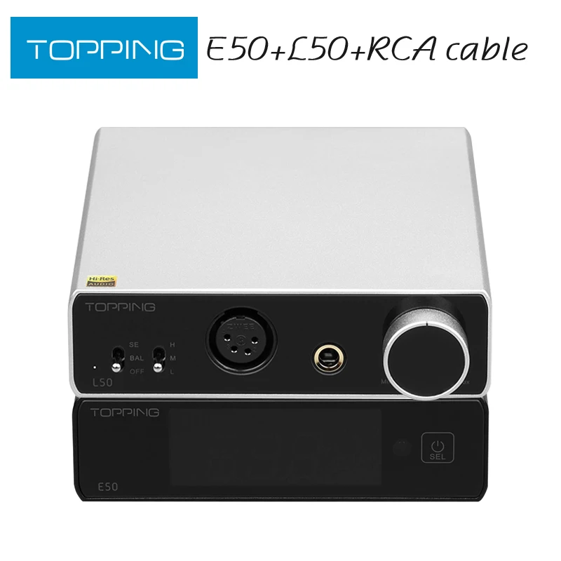 

TOPPING E50 MQA Decoder + TOPPING L50 NFCA Headphone Amplifier + RCA Cable