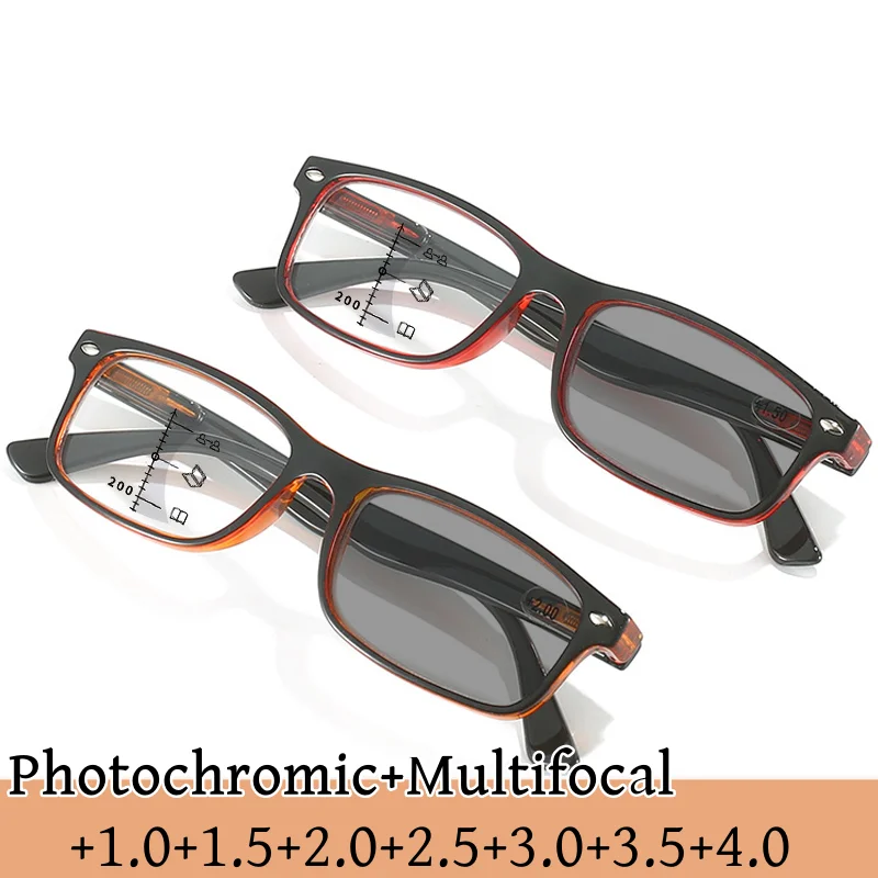 

Smart Photochromic Reading Glasses New Trendy Progressive Multifocal Presbyopia Eyeglasses Finished Near Far Bifocal Eyewear