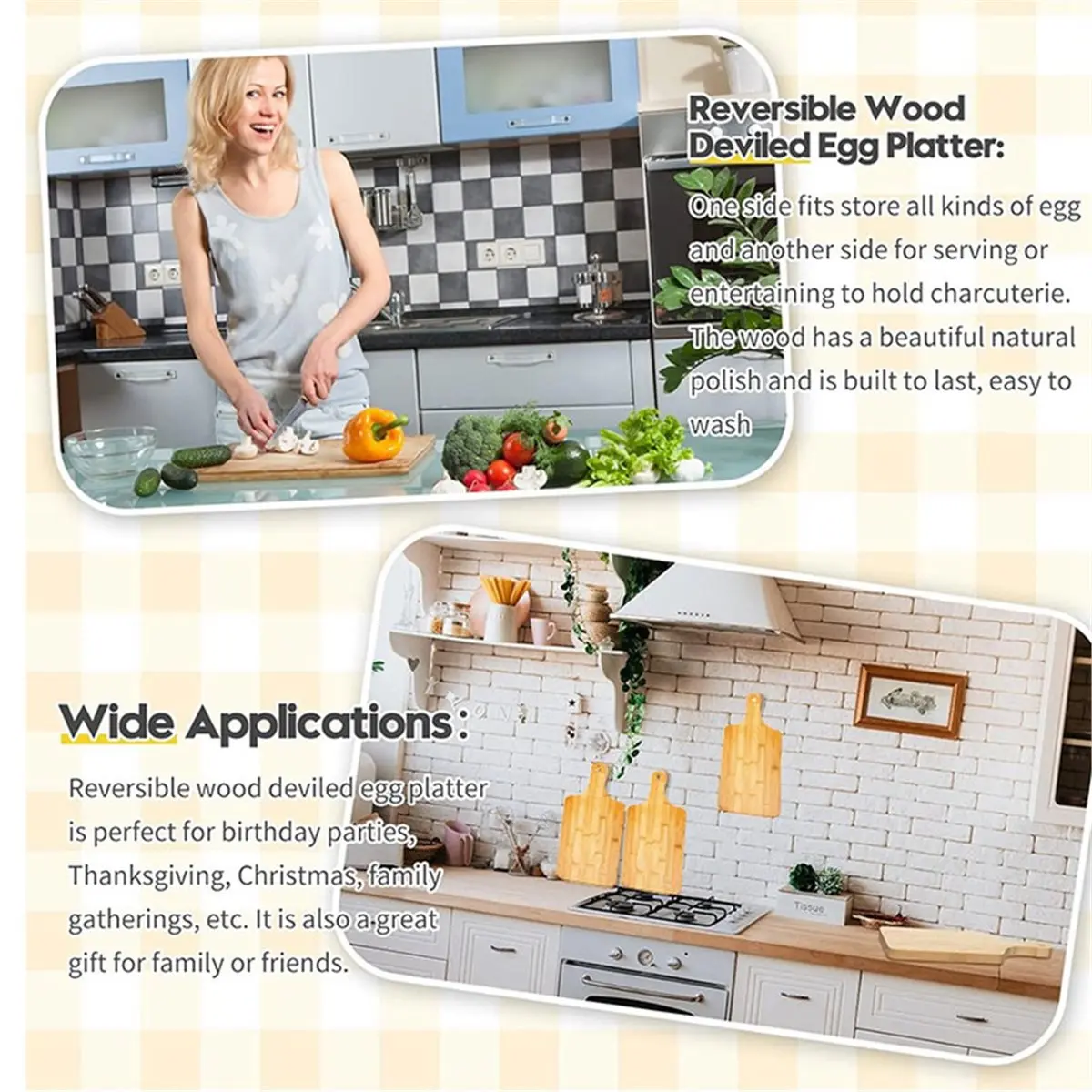 Eco-Friendly Bamboo Chopping Board for Kitchen with Handle - Ideal for Pizza, Bread, Steak S