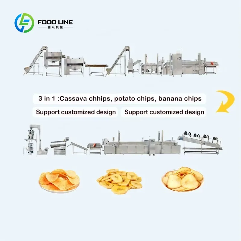 Customized Automatic Fried Potato Chips Frozen French Fries Maker Line Production Line Snacks Food Processing Machinery
