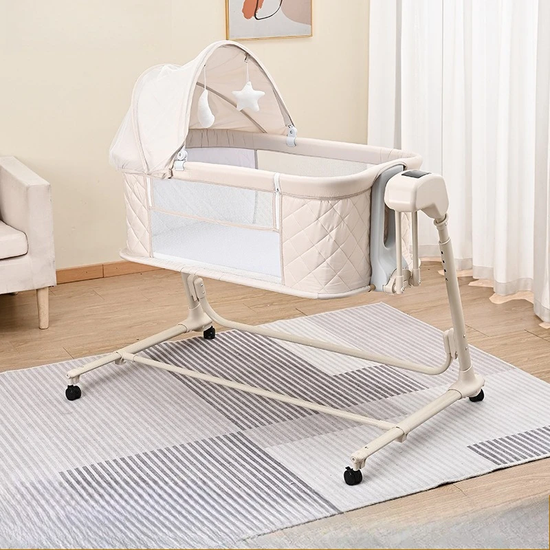 5-in-1 Smart Elektrisches Baby-Schaukelbett, Multifunktionales Verstellbares Baby-Schlafbett, Komfortable Neugeborenen-Wiege