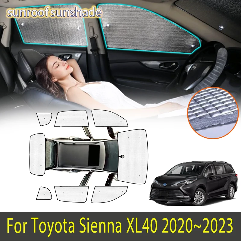 For Toyota Sienna XL40 2020 2021 2022 2023 MK4 Car Accessories Sun Shade Sunshade Windshield Side Window Privacy Shading Auto