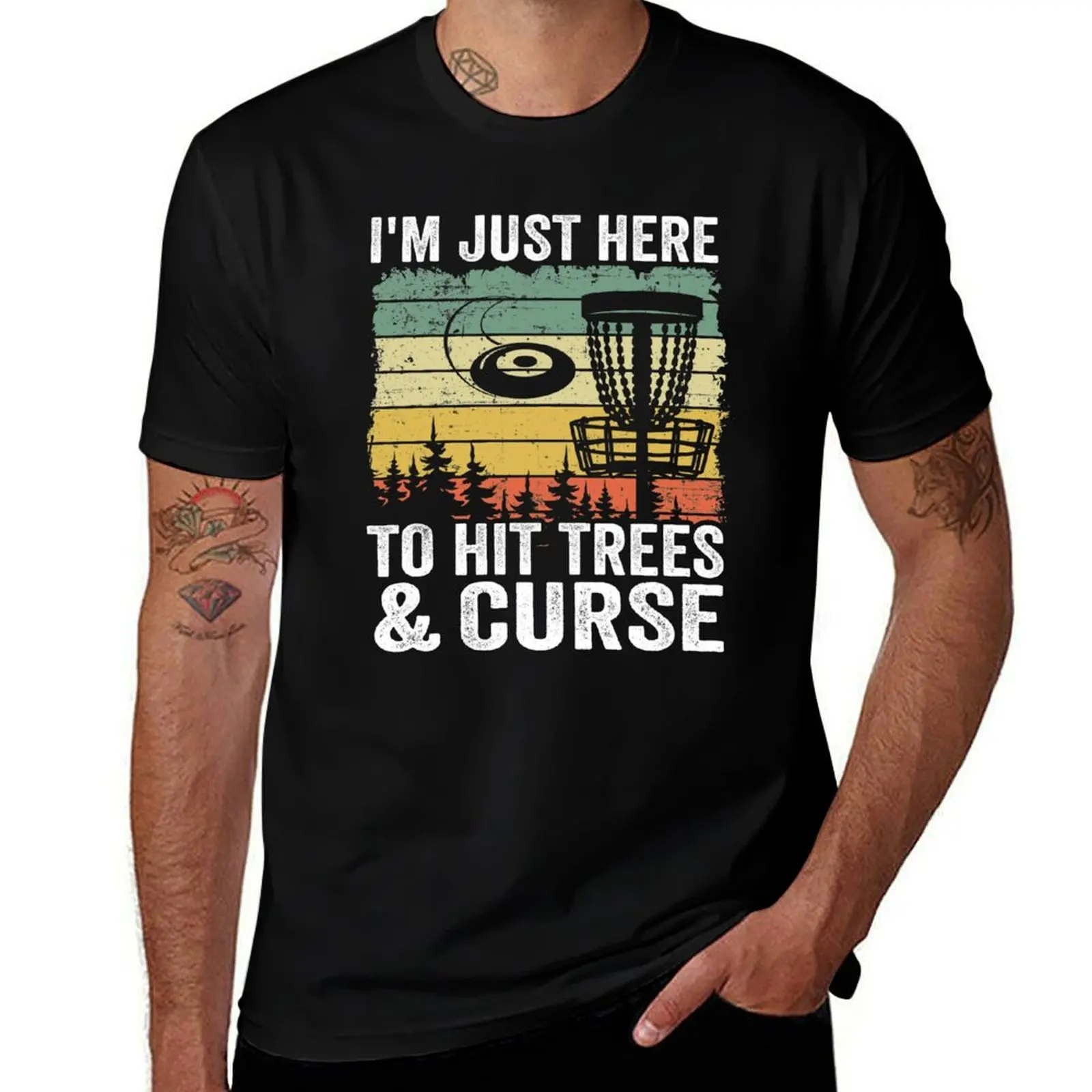 I'm Just Here To Hit Trees & Curse Disc Golf Gift Funny T-Shirt Plus Size Loose Fit T-Shirt