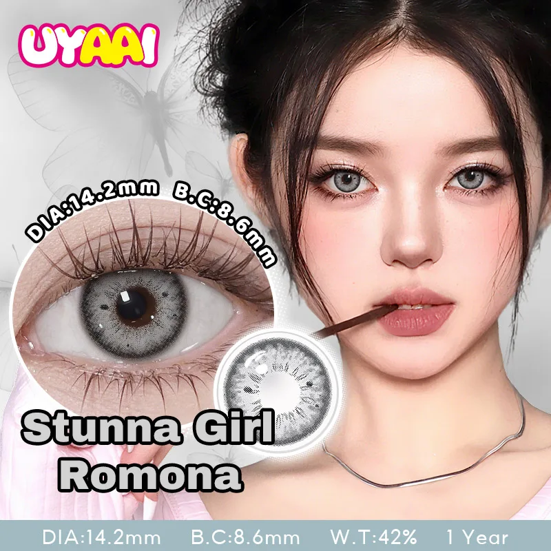 UYAAI Farbe Kontakt Braun Augenfarbe Linsen Make-up Farbige Schüler Frau Make-up Grüne Linse Schwarze Linse Natürlicher Look Frau Zubehör – Detail 16