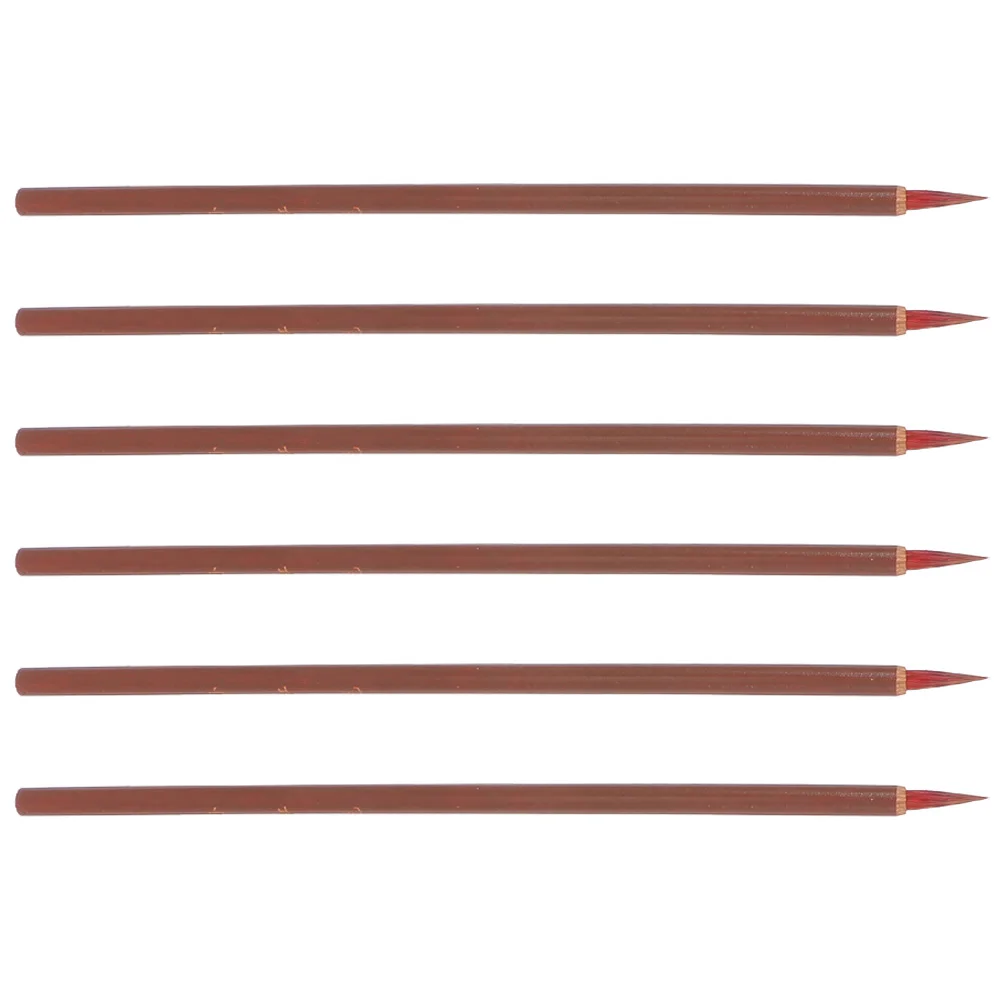 

6Pcs Professional Small Red Calligraphy Brushes Multipurpose for Watercolor Drawing Gift