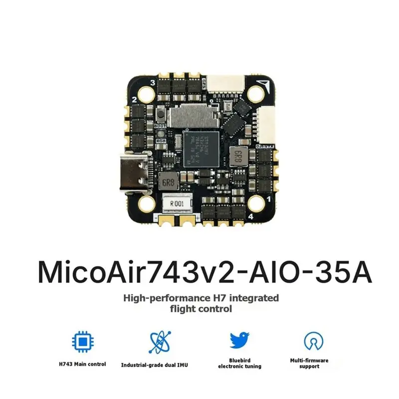 H743 V2 AIO 35A PX4 2-6S Flight Control Unit ESC Dual IMU Industrial-Grade Support PM PX4 INAV-AA02