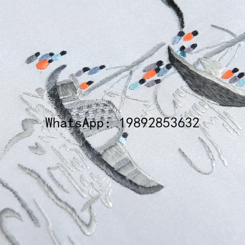 

PYJ Men's Silk Handmade Suzhou Embroidery Silk Scarf Gift Elder Embroidery Scarf Chinese Style Gift