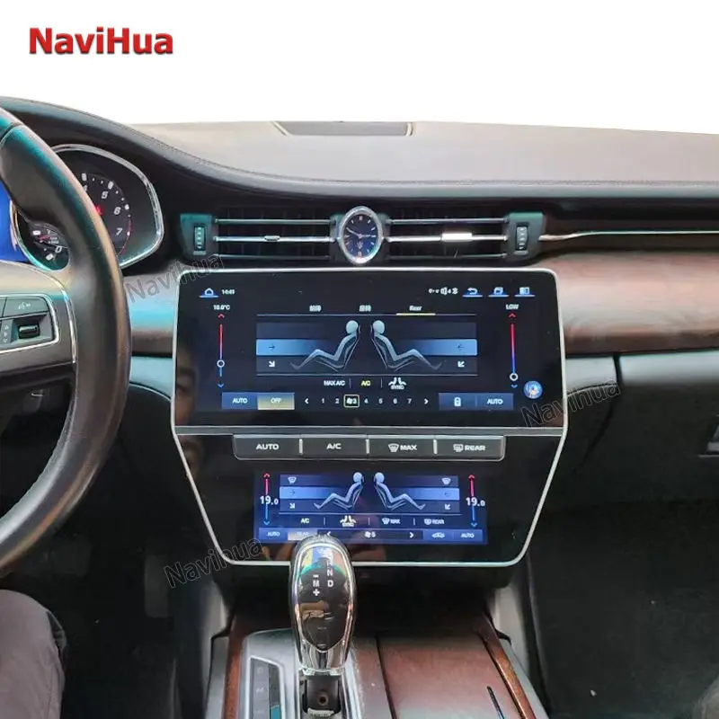 For Maserati Quattroporte Stereo Multimedia Android Auto AC Air Conditioning Panel Upgraded Old Interior To New Style