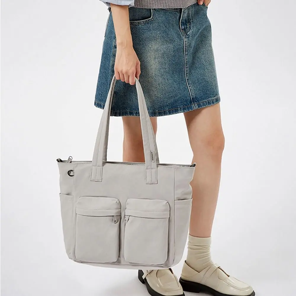 

Повседневная большая сумка-тоут большой вместимости, нейлоновая легкая сумка на одно плечо, женская офисная сумка