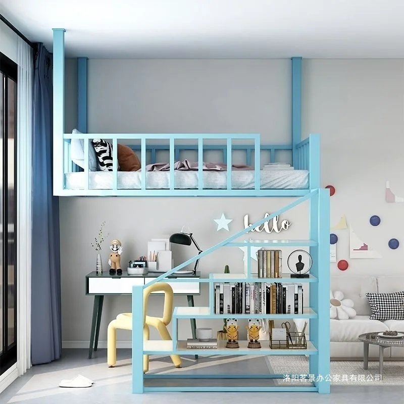 

Upper bunk suspended bed elevated bed household upper and lower bunk wrought iron ceiling under wardrobe under under