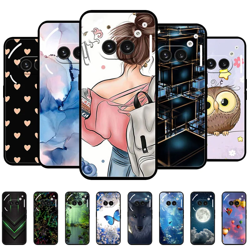 For Nothing Phone 2A Case Cover Silicone Soft Marble Black Bumper Funda Coque for Nothing Phone 2A Full Protective A142 Capa