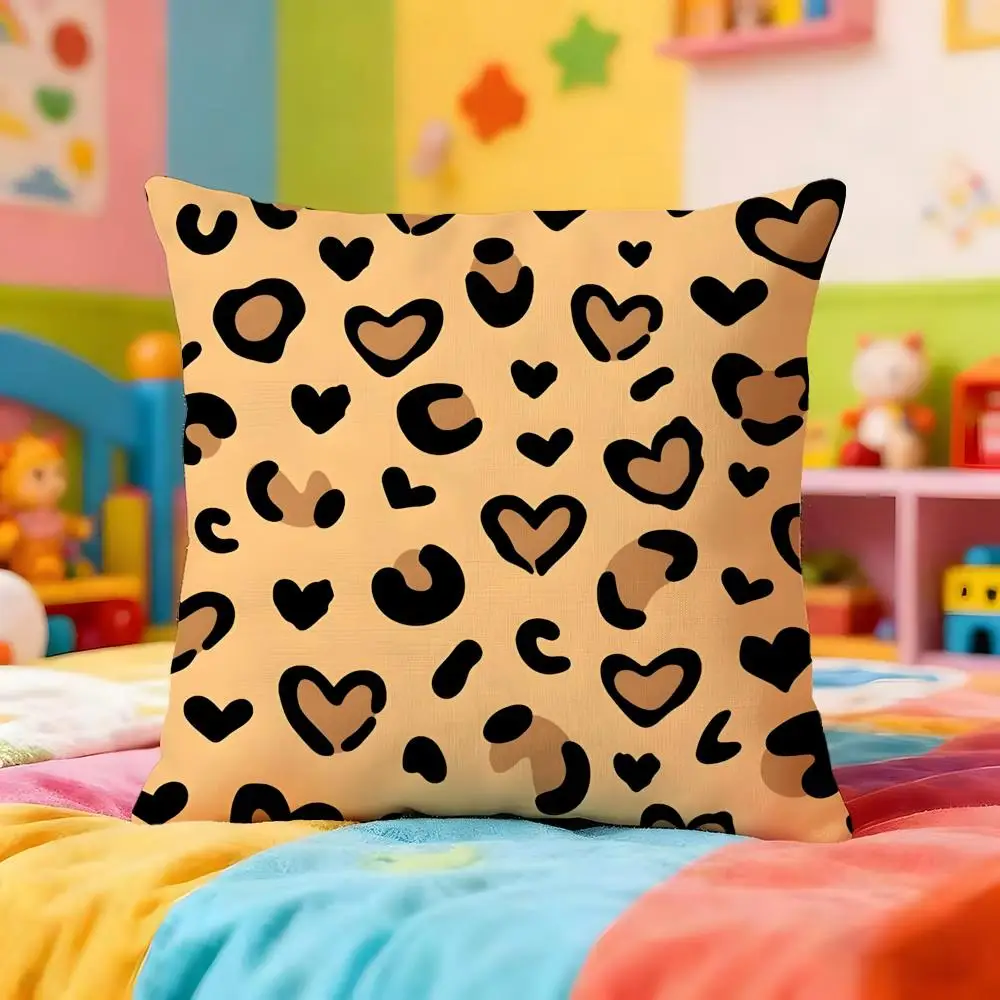 Leopard Texture Cushion Cover Premium Soft Pillowcase Skin-Friendly Breathable Multi-Purpose for Home Office Travel