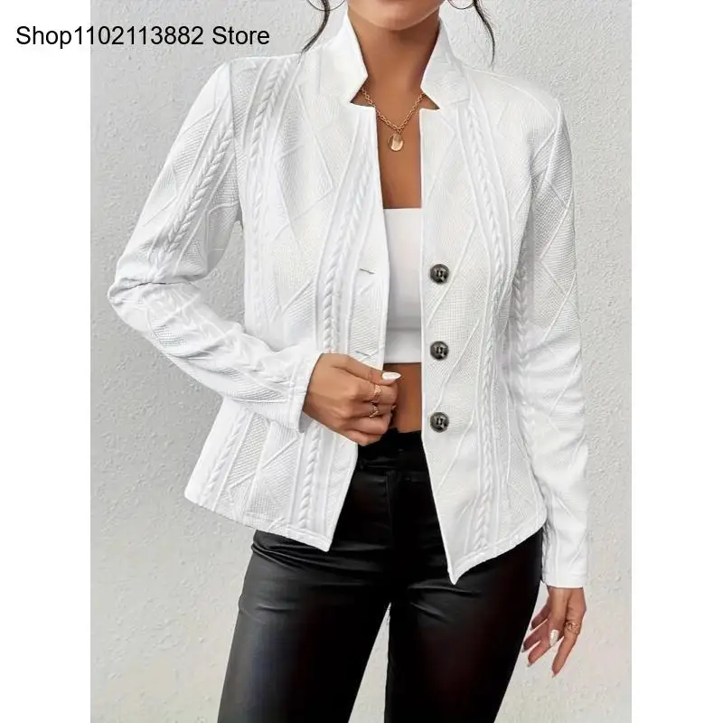 Women's Autumn and Winter New Hot Sale Button Pattern Long Sleeve Small Blazer