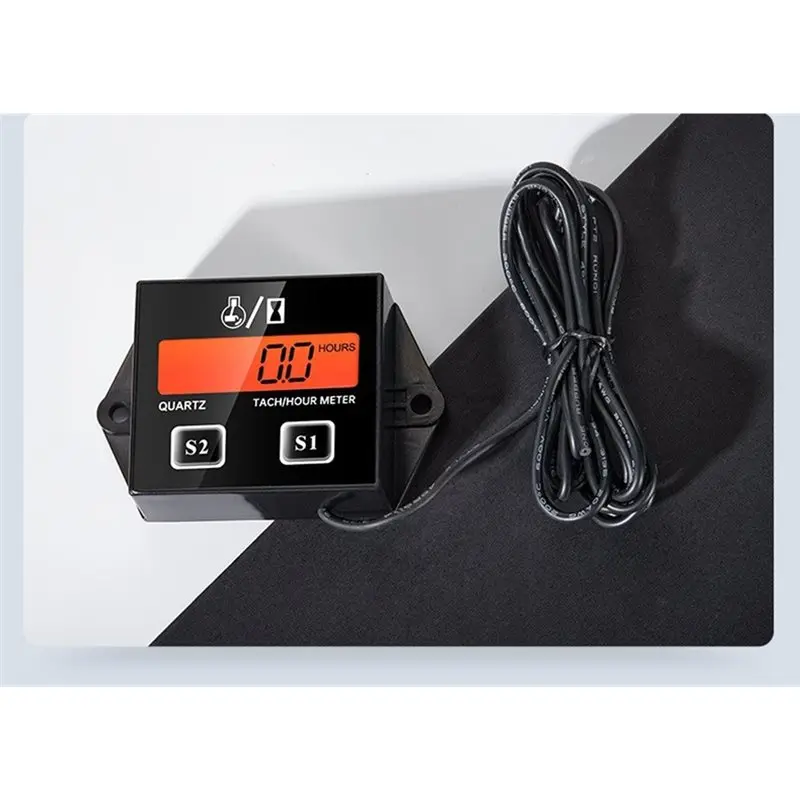 Digital Engine Tachometer Gauge LCD Display RPM For Car Motorcycle Stroke Engine Boat ATV Moto Hour Meter Tach Meter