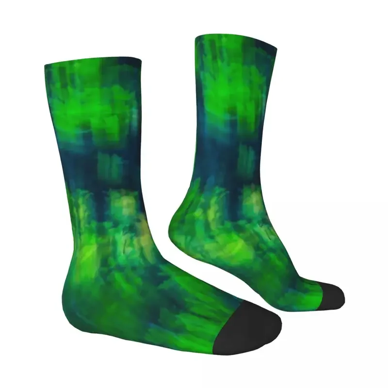 Bright Green Forest Socks Abstract Blur Print Korean Stockings Girls Breathable Outdoor Socks Winter Custom Non-Slip Socks